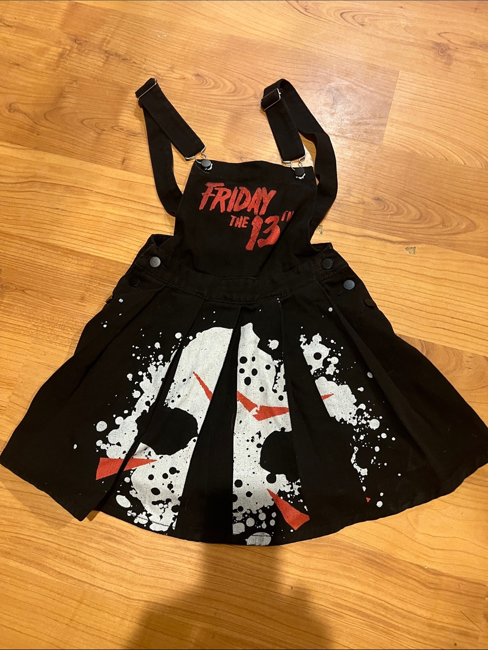 Black Jason Friday the 13th Mini Suspender XS Dress nwt